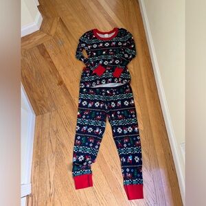 Hanna Andersson Fair isle Gnome Print, Christmas Theme Long John Set